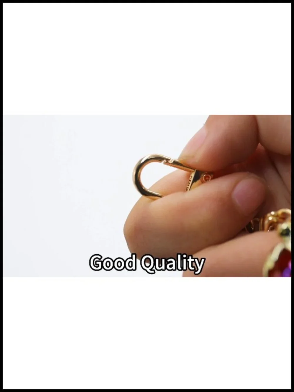 Strawberry Bag Charm Chain Gold Plated Alloy Purse Extender Keychain for Women